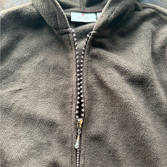 Quacker Factory Women's Brown with gem embellishment Hoodie - Picture 3 of 4